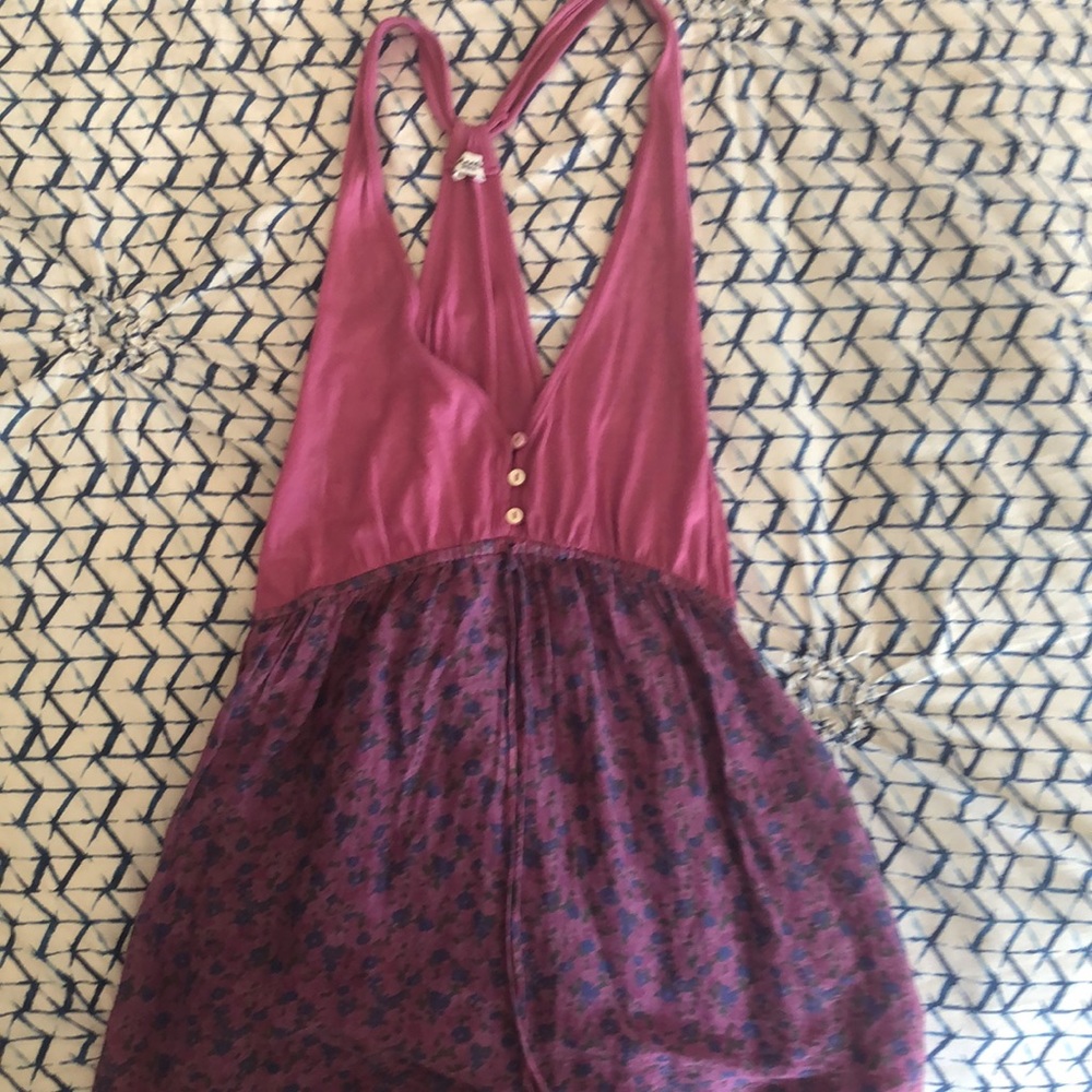 Splendid pink floral racerback top size small